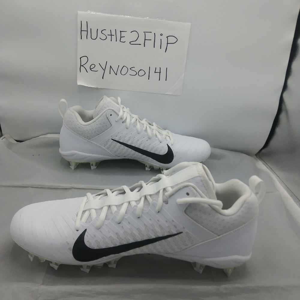 Nike Alpha Menace Pro 2 Low White Black Football Cleats CV6477-100 Men sz 12or13